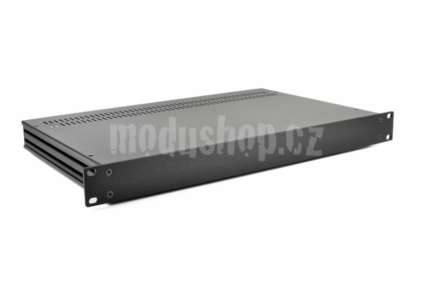 1SL01280N - 1U rack krabice s lištou, 280mm, 4mm - rack panel černý