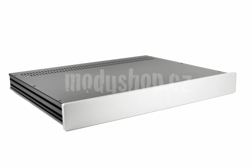 1NSL01350B - 1U rack krabice s lištou, 350mm, 10mm - panel stříbrný